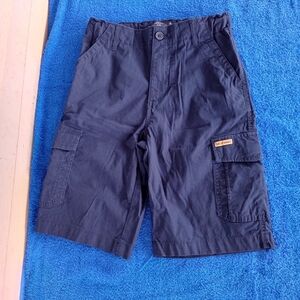Lucky Brand Boys Sz Med 10/12 Navy Zip Up Navy Blue Cargo Shorts